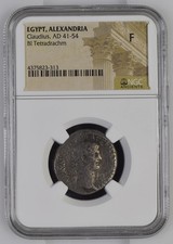 Egypt, Alexandria Claudius Billon Tetradrachm (AD 41–54) Roman Coin, NGC Fine