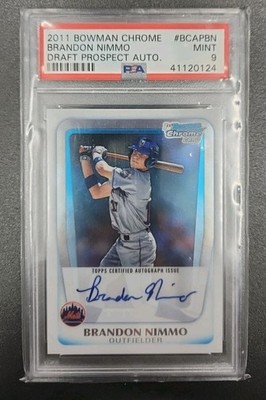 2011 Topps Bowman Chrome 1st Bowman Brandon Nimmo #BCAP-BN Auto PSA 9 Mint 