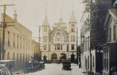 Wellsville New York City Hall ''Baseball Today'' 1921 RPPC Photo Postcard COPY
