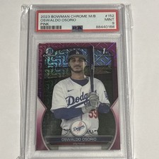 2023 Bowman Chrome M/B Pink Mojo #'d /199 Oswaldo Osorio #152 - PSA 9    Dodgers