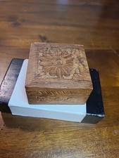 Small Carved Wooden Decorative Trinket Box Made In India