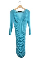 Guess Los Angeles Turquoise Ruched Bodycon Dress M