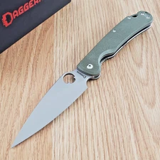 Daggerr Knives Zhalo Folding Knife 3.75" D2 Tool Steel Blade Olive G10 Handle