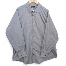 Van Heusen Dress Shirt Mens 18.5 34/35 Button Big Fit Stretch Ultra Wrinkle Free