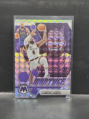 2022-23 Mosaic LEBRON JAMES Silver Mosaic Prizm Montage #3 Los Angeles Lakers 