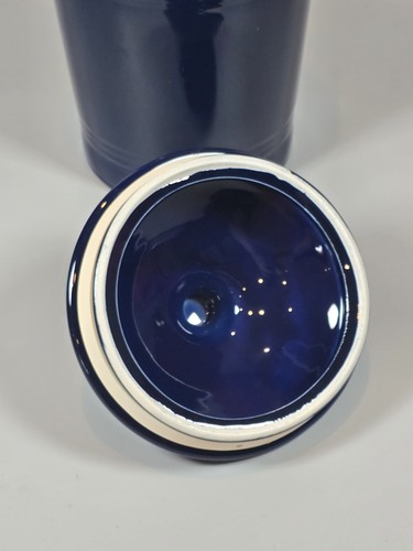 Homer Laughlin Fiestaware HLC Canister Cookie Jar with Lid Cobalt Blue 10” - Picture 8 of 9