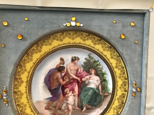 Antique Royal Vienna Porcelain Cabinet Plate plaque in mythological scene framed - Picture 7 of 12