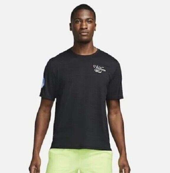 Nike Dri-FIT Miler NYC Short Sleeve Running Top Black DN7509