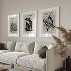 Set of 3 Matisse Grey And Black Wall Art Posters Henri Matisse Poster Prints
