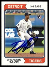 2023 Topps Heritage Baseball Brendon Davis RC Detroit Tigers #67 Signed