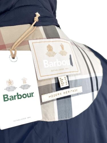 New BARBOUR Navy Cordelia Quilt Coat £229 UK 10 EU 36 USA 6 Medium Net a Porter - Picture 10 of 11