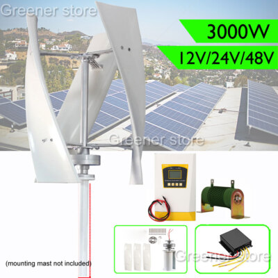 3000W Max 12V 24V 48V Vertical Axis Wind Turbine Generator Inverter Controller