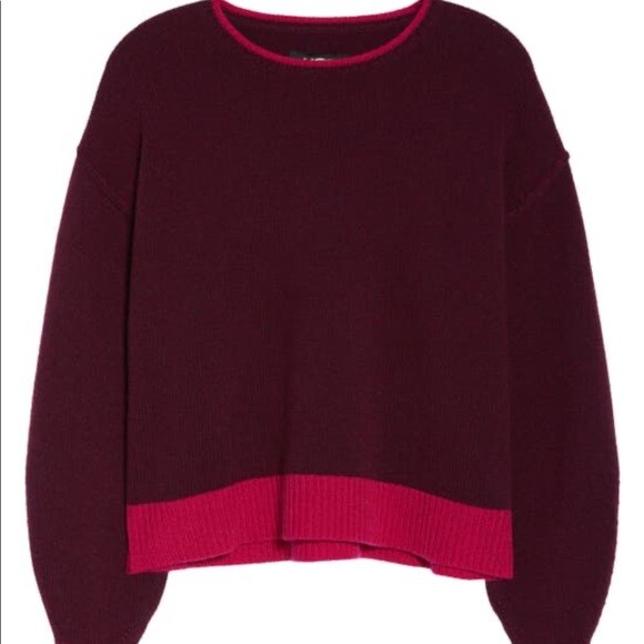 NEW UGG Renata Contrast Trim Cashmere Blend Sweater in Red size M