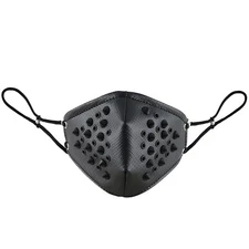 Men's Punk Leather Rivet Half Face Mouth Mask Outdoors Motorcycle Biker Cosplay