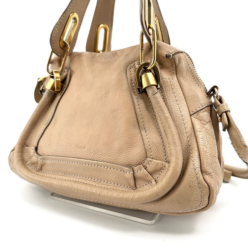 Chloe Paraty Hand Bag Shoulder Bag 2Way Small Leather Beige #A373 - Picture 16 of 24