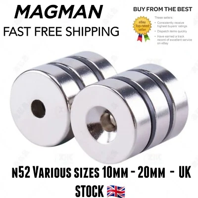 MAGMAN N52 Fasteners Countersunk Various 10-20mm Hobby DIY Industrial Craft Strong 🧲