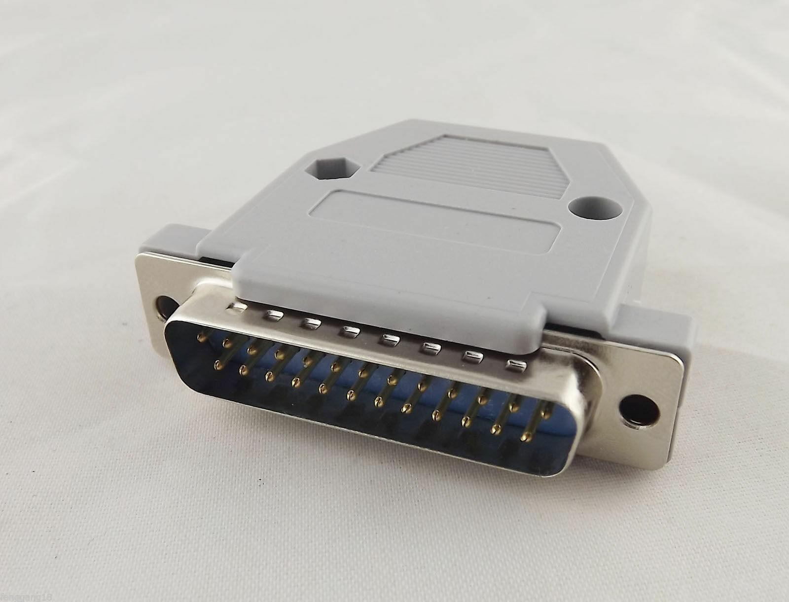 10pcs DB25 Male 25 Pin 2 Rows D-Sub Connector Grey Plastic Hood Cover ...