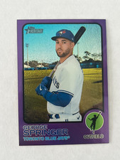 GEORGE SPRINGER 2022 Topps Heritage High Number PURPLE CHROME Hot Box #631