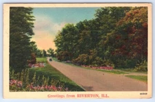 Postcard Riverton Illinois Greetings From c1943