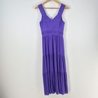 Witchery S22 womens dress size 4 fit flare midi purple sleeveless Vneck 100879