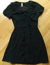 Ladies Women's Juniors Size S Small XHILARATION BLACK Sheer Lined DRESS Target