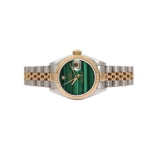 ROLEX LADY DATEJUST 79173 GOLD & STEEL 26MM GREEN MALACHITE DIAL 18K FLUTED-B&P 5