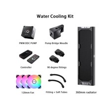 Granzon Water Cooling Hose Tube Kit For AIO CPU GPU Block w/ Pump Fan Radiator