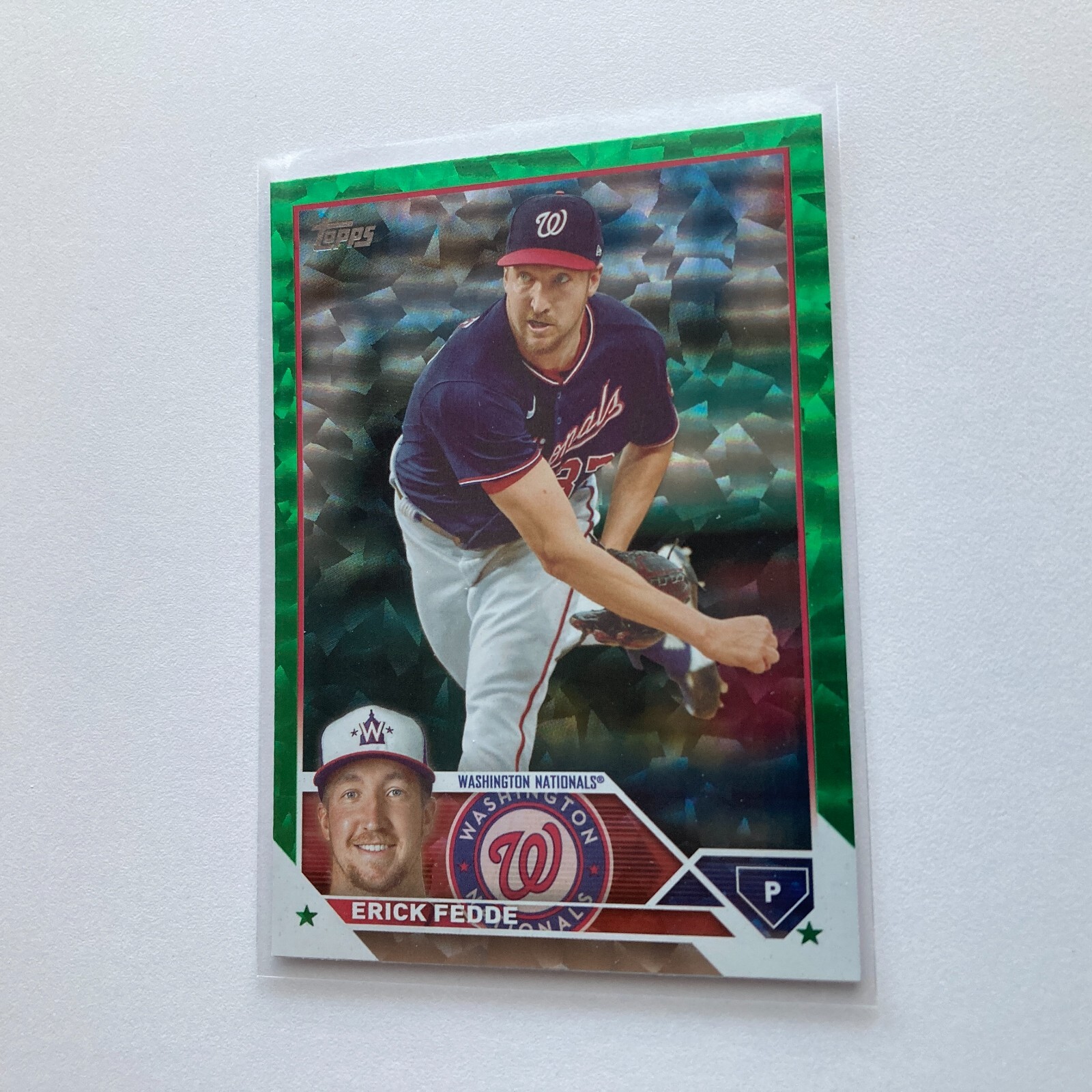 Erick Fedde 2023 Topps Series 1 One Baseball Green Foil Board Card 463/499 #258