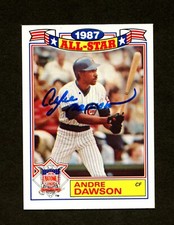 1988 Topps Andre Dawson 1987 All-Star #18 Autographed Card ~ Chicago Cubs ~ NM