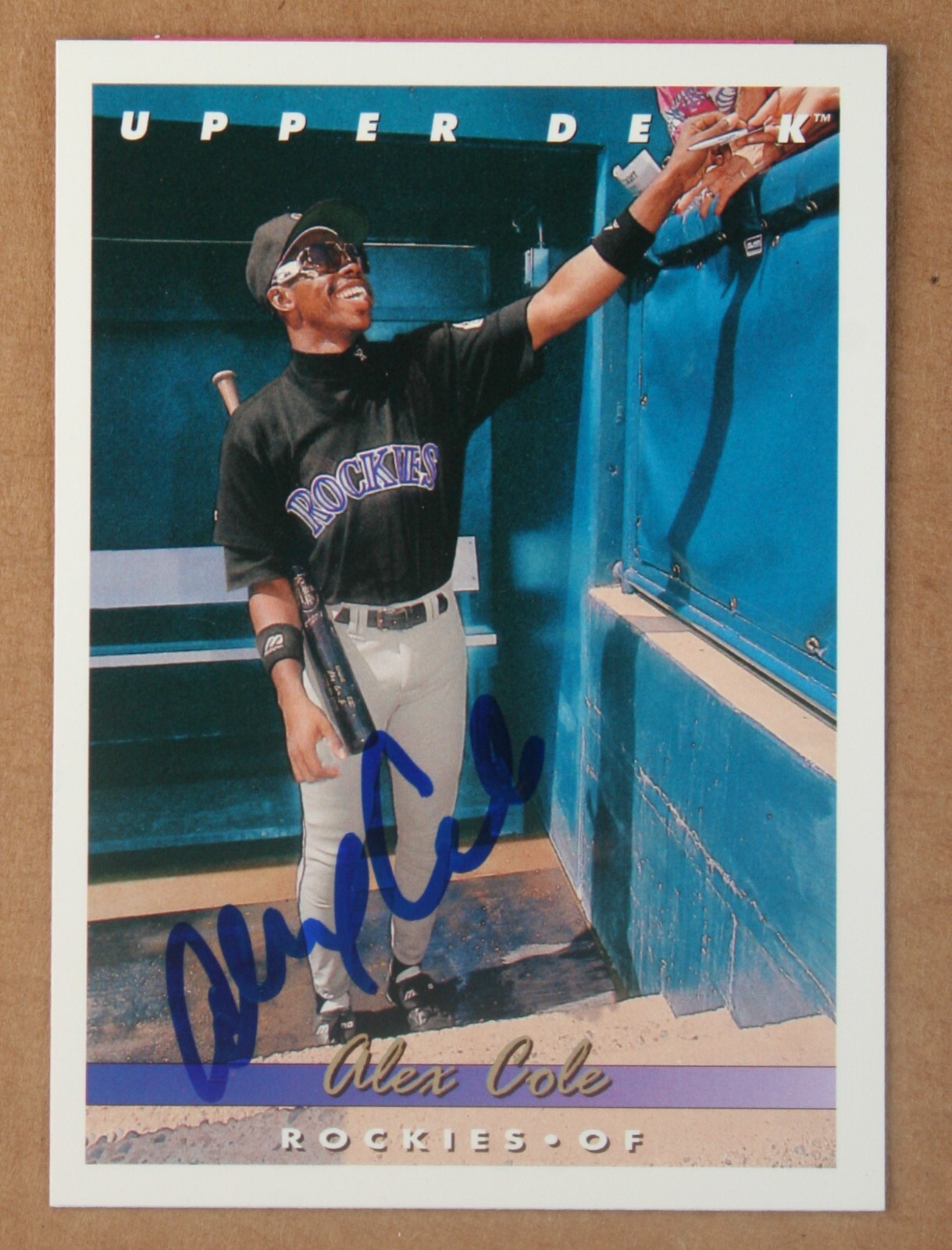 AUTOGRAPHED - Alex Cole Upper Deck #538 Colorado Rockies 1993