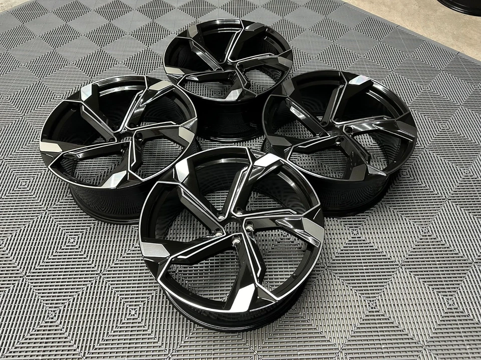 Llantas estilo 20" Audi 2024 Q8 E Tron negro brillante A4 A5 A6 A7 A8 Q5 5x112 - Imagen 2 de 4