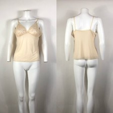 Vtg Christian Dior Lingerie Sheer Logo Lace Top S/M
