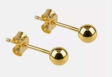 9 ct Gold Earrings Plain Ball Stud Earrings 3mm to 12mm Yellow/Rose/White Gold