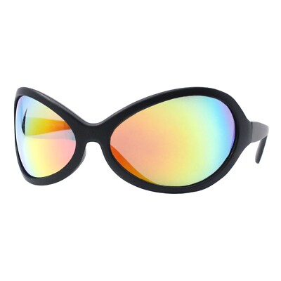 Wide Oversized Sunglasses Wrap Around Shield Oval Butterfly  display picture 2