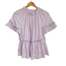 Rebecca Taylor LA VIE Floral Print Short Sleeve Blouse