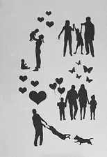 Schablone für Wände-Airbrush-Basteln-Vintage-DIY-Möbel-Familie-Menschen# 1460