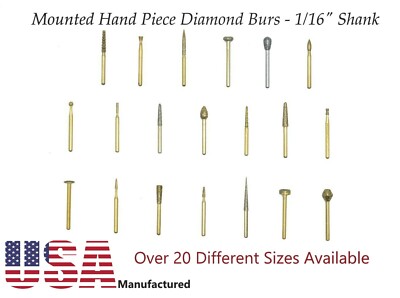 6 High Speed Diamond Burs 1/16 Shank FG 1.6mm Jewelry Dental Engraving Handpiece