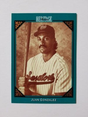 JUAN GONZALEZ 1993 LEAF STUDIO HERITAGE INSERT BASEBALL CARD #2 TEXAS RANGERS