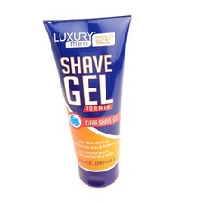 Luxury Men Shave Gel Clear Easy Glide Formula Aloe Vitamin E 7oz USA Seller