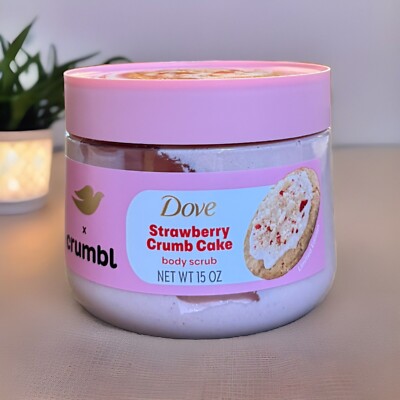 Dove X Crumbl Body Scrub Strawberry crumb Cake 15 oz BRAND NEW