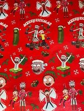 Rick & Morty Christmas Pickle Gift Wrapping Paper 2 Yards FOLDED Decoupage