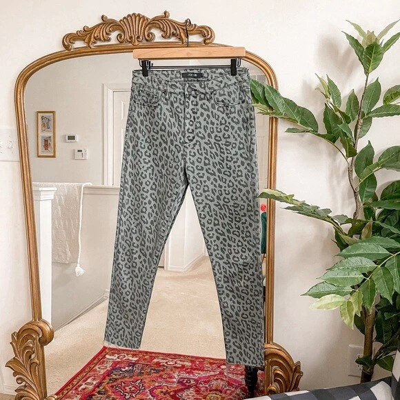 Grey leopard jeans sales