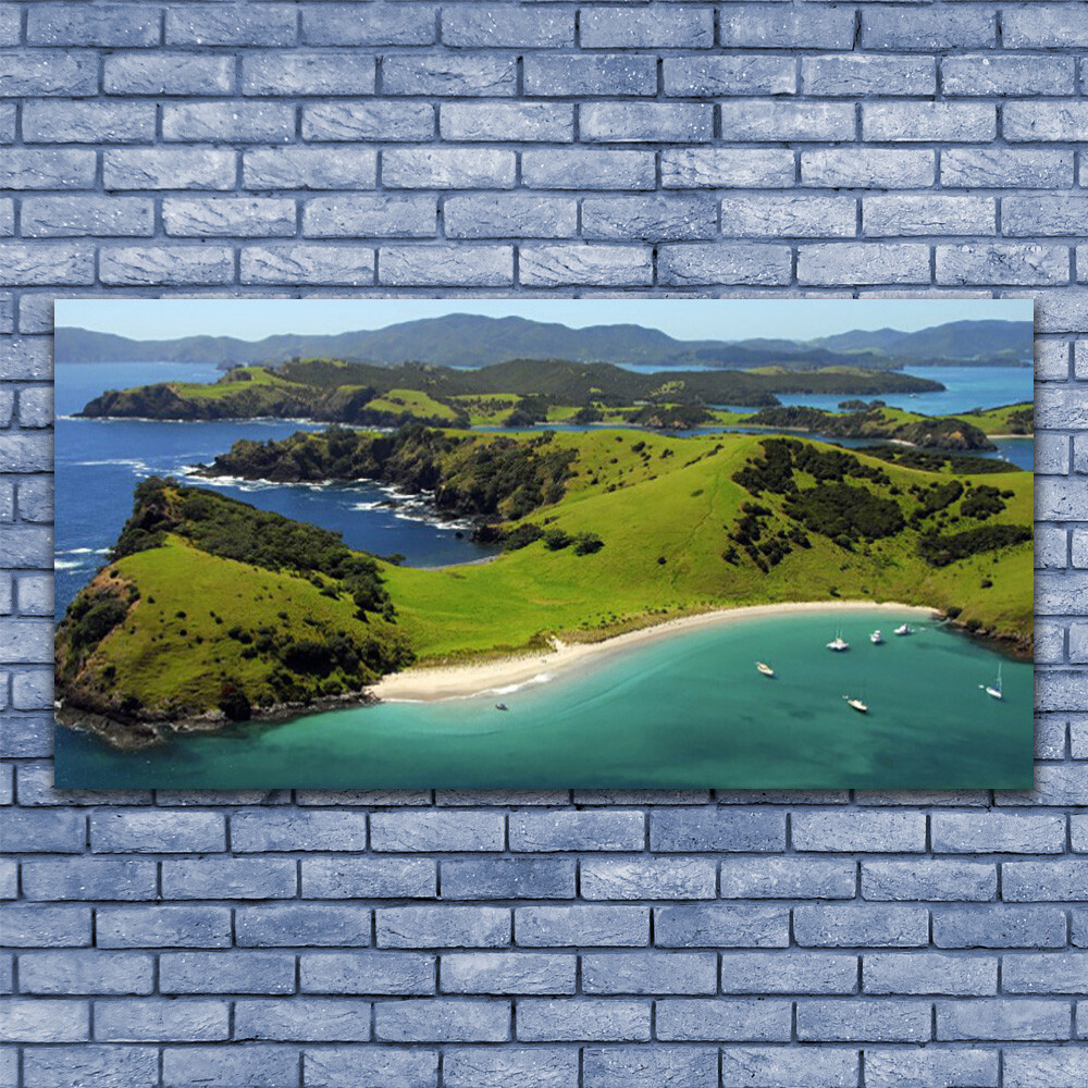 Tableau plexiglas paysage foret plage mer 140x70 deco murale chambre zen