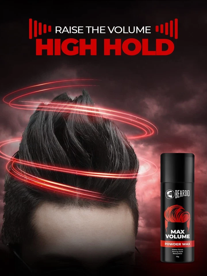 Cera en polvo Beardo Max Volume 10 gm|Acabado mate|Cera de peinado de sujeción fuerte Foto 3 de 4