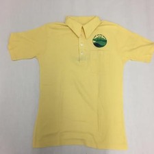 Camp Golden Valley Yellow Polo Shirt Girl Scout Staff 80's Vintage
