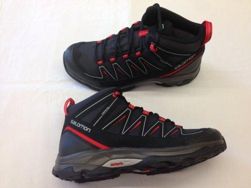 Salomon Hickory MID GTX Wanderschuhe Herren schwarz/asphalt/rot Salomon Hickory MID GTX Wanderschuhe Herren schwarz/asphalt/rot