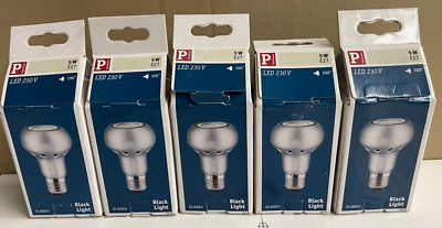 5x Paulmann LED Leuchtmittel E27 R63 5W 282.18 Schwarzlicht Restposten Neu