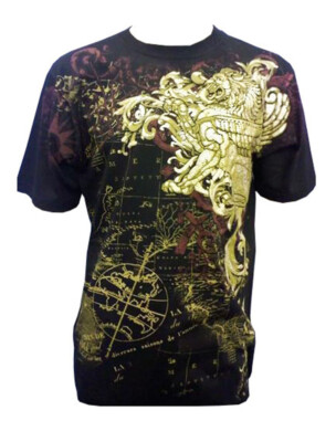 洋楽 KONFLIC WORLD Konflic Golden Lion World Atlas Fashion MMA Muscle T-shirt | eBay