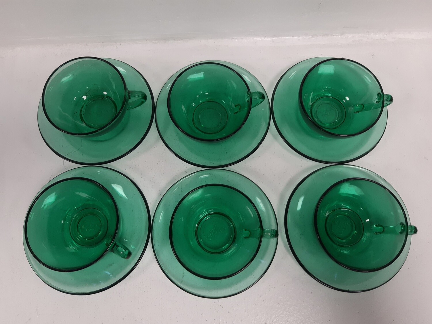 Vintage Green Arcoroc France Punch Glasses Kitchen Accessories