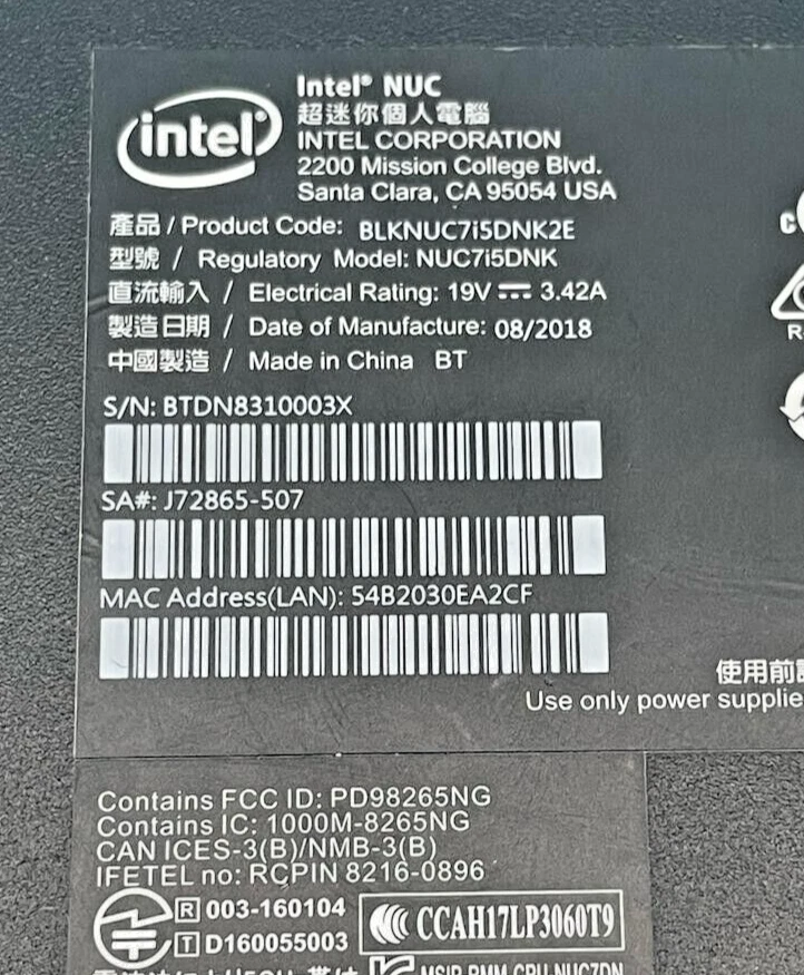 Intel NUC7i5DNK Mini PC - i5-7300U - 16GB RAM - 240GB SSD - WIN10 (OFFERS OK) - Image 4 of 4